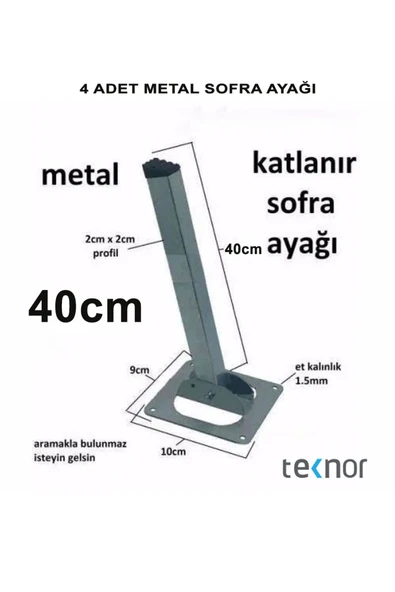 4 Adet Katlanır Metal 40 Cm Sofra Ayağı ürün görseli 1