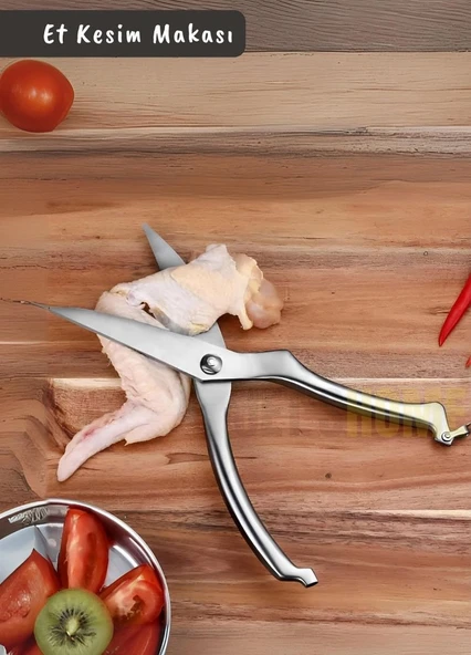 Et Makası Paslanmaz Mutfak Makası Çelik Tavuk Makası Ergonomik Tasarım 20 cm ürün görseli 1