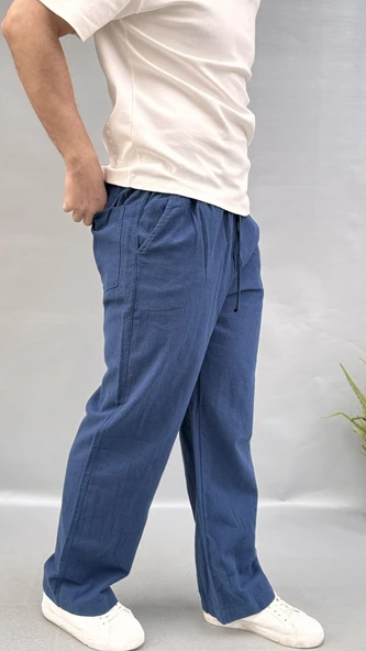 Baggy Keten Pantolon - Resim 3