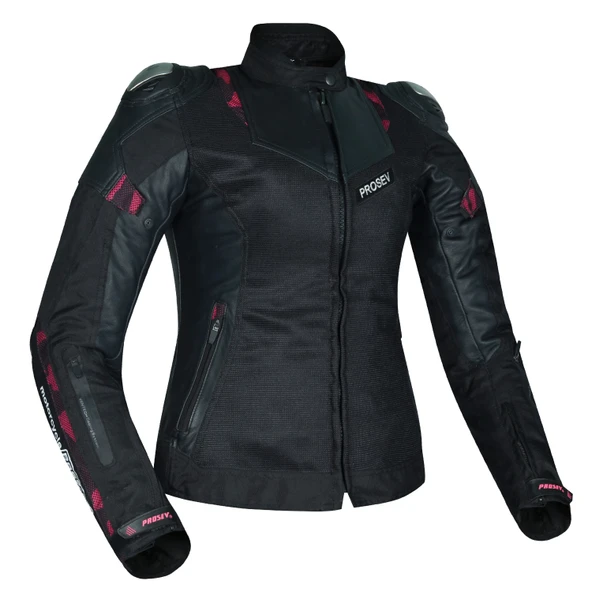 PROSEV W51A ROSE LEATHER KADIN 4 MEVSİM MONT DERİ-KUMAŞ SİYAH-MOR ürün görseli 1