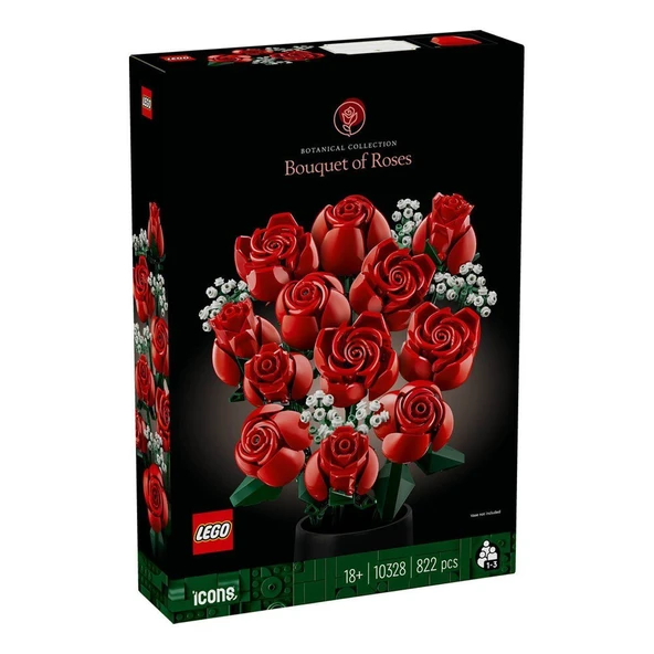 10328 Lego icons Gül Buketi 822 parça +18 yaş ürün görseli 1
