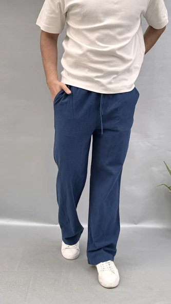 Baggy Keten Pantolon - Resim 5