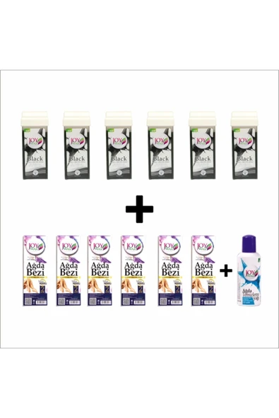 JOYWAX 6'lı Kartuş Ağda Black 6'lı 2mt Bez 125ml Yağ ürün görseli 1