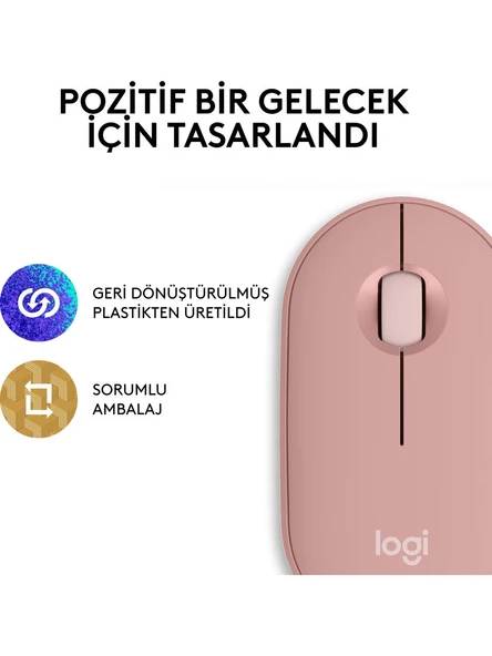 Logitech Pebble 2 M350S 910-007014 Pembe Sessiz Optik Kablosuz Mouse - Resim 7