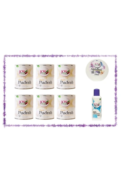 JOYWAX Joy Wax 6 Adet Konserve Sir Agda Beyaz Pudralı 800ml 80mt Ağda Bezi 125ml Yağ ürün görseli 1