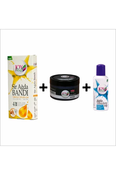 JOYWAX 41li Ağda Bandı Naturel+vazelin Black+125ml Yağ ürün görseli 1