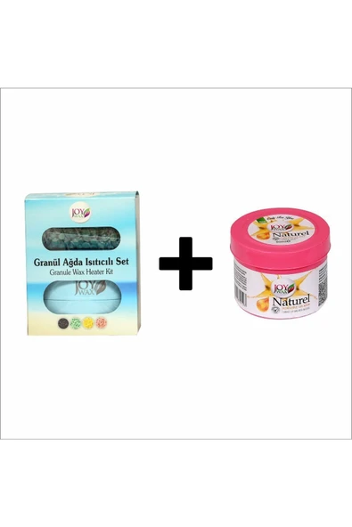 JOYWAX Joy Wax Granül Boncuk Ağda Isıtıcı Set Azulen Konserve Ağda Naturel80ml ürün görseli 1