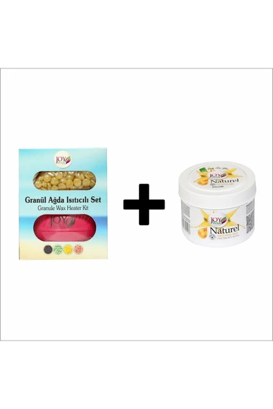 JOYWAX Joy Wax Granül Boncuk Ağda Isıtıcı Set Naturel Kalıp Ağda Naturel 80ml ürün görseli 1