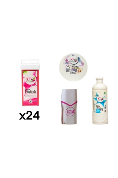 JOYWAX Kartuş Ağda Pudralı x 24-80 mt Bez-750 ml Yağ Rollon Isıtıcı ürün görseli 1