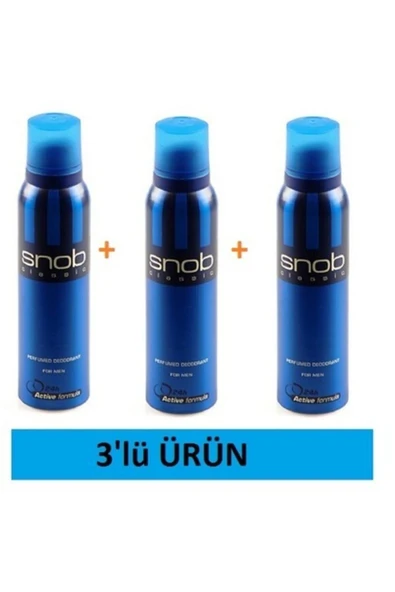 SNOB For Men Classic Deodorant 150ml X 3 Adet - Resim 2