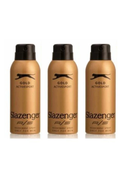SLAZENGER Active Sport Gold Deo 150 ml - Erkek Deodorantı X 3 Adet ürün görseli 1