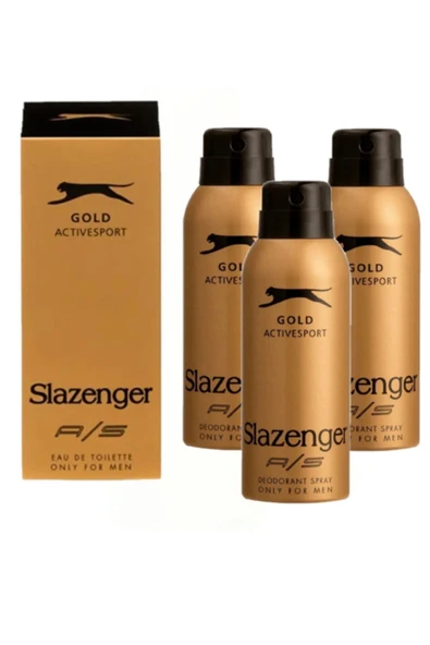 SLAZENGER Active Sport Gold Deo 150 ml - Erkek Deodorantı X 3 Adet ürün görseli 1