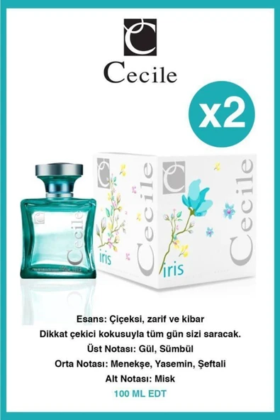 CECİLE Iris Başdöndüren Koku Kalıcı Etki Parfüm Seti Edt 100 Ml. X2 ürün görseli 1