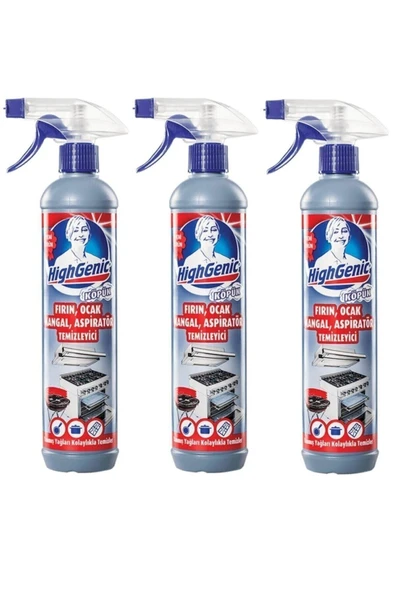 HİGHGENİC Köpük Fırın Ocak Mangal Aspiratör Temizleyici 500 ml 3'lü ürün görseli 1