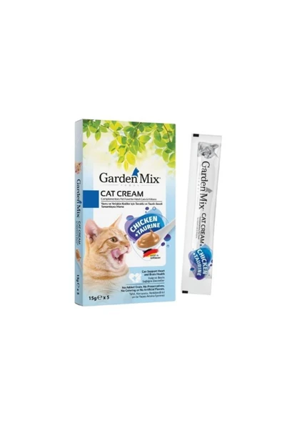 Garden Mix Taurin Ve Tavuklu Sıvı Kedi Ödül Maması 5x15 gr ürün görseli 1