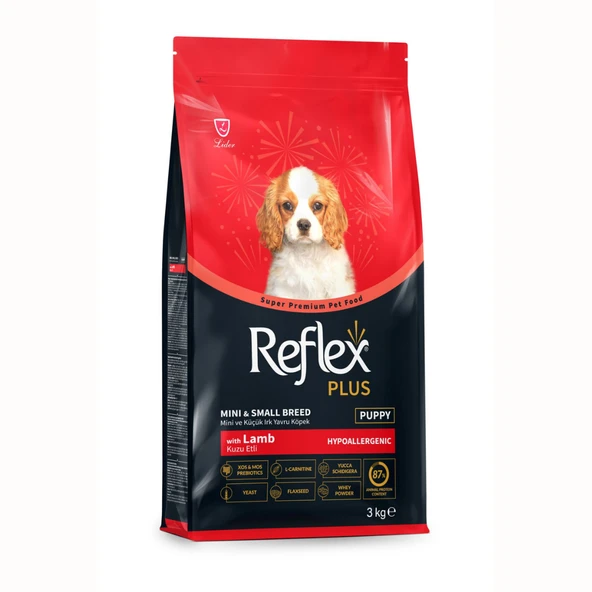Reflex Plus Kuzu Etli Mini ve Küçük Irk Yavru Köpek Maması 3 kg ürün görseli 1