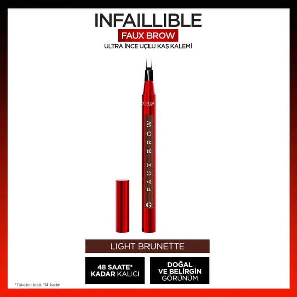 L'Oréal Paris Infaillible Faux Brow Ultra İnce Uçlu Kaş Kalemi - Light Brunette ürün görseli 1