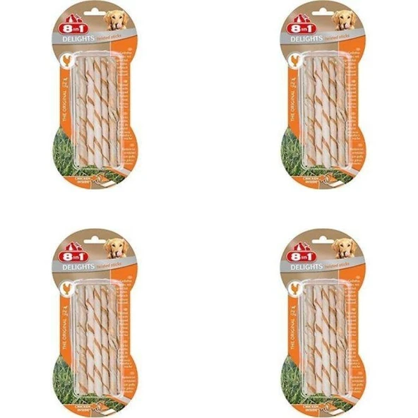 8in1 Delights Bones Köpekler İçin Twested Sticks 10'lu X 4 Adet ürün görseli 1