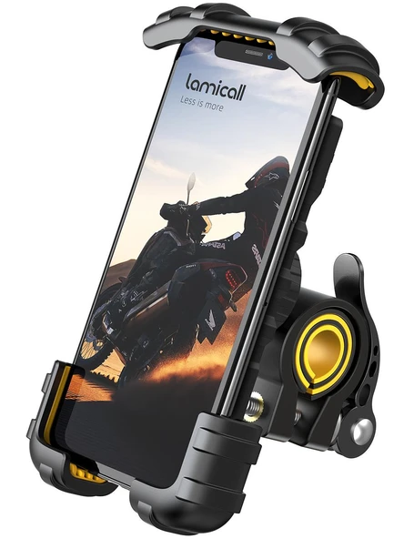 Lamicall Motosiklet ve Bisiklet Telefon Tutucu 360 Derece Döndürülebilir BM02YELLOW ürün görseli 1