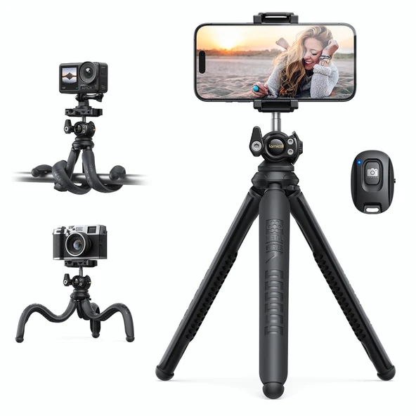 Lamicall Cep Telefonu ve Kamera Uzaktan Kumandali Selfie Çubugu Tripod STTP02 ürün görseli 1