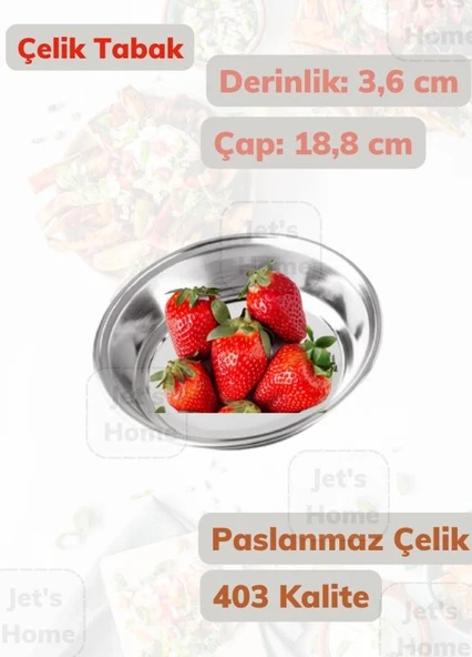 Çelik Tabak 18,8 cm No:3 Paslanmaz Tabak 430 Kalite Çelik ürün görseli 1
