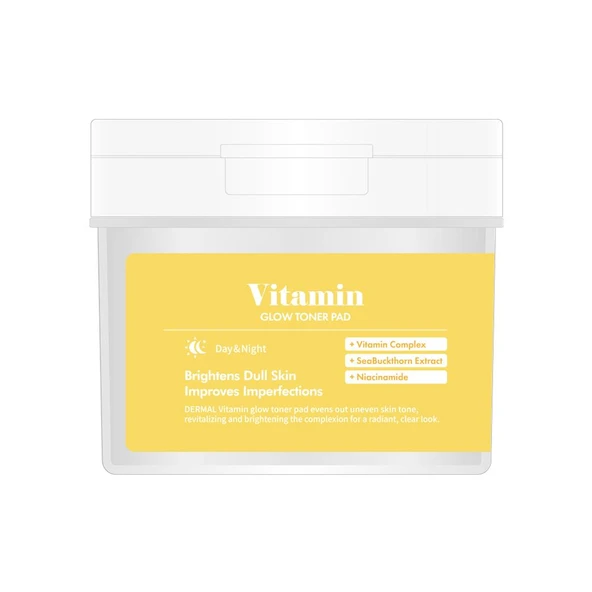 Dermal Vitamin Glow Toner Pad 120’li – Cilt Aydınlatıcı ve Vitamin Kompleksli Tonik Ped 180 ml ürün görseli 1