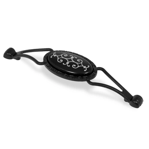 Seçil Çekmece Dolap Dolabı Kapak Kulpu Kulbu (128 MM-12.8 CM) Siyah Metal Kulpları Mobilya Mutfak ürün görseli 1
