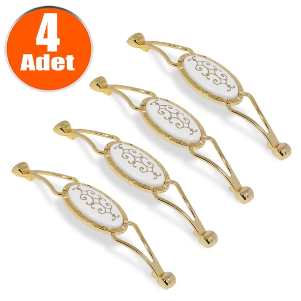 Seçil Çekmece Dolap Dolabı Kapak Kulpu Kulpları Kulbu Gold Metal Kulp 128 Mm (4 ADET) Mobilya Mutfak ürün görseli 1