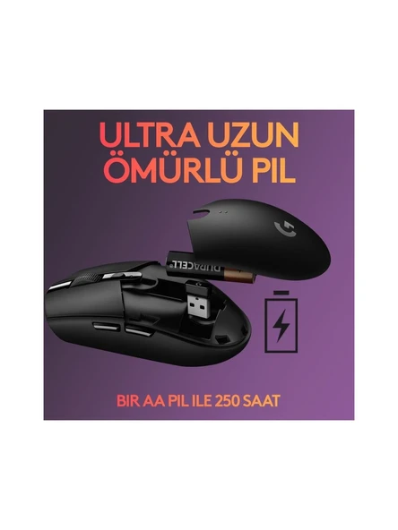 Logitech G305 910-005283 Siyah Lightspeed Optik Kablosuz Oyuncu Mouse - Resim 3