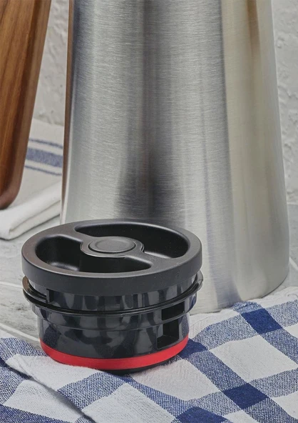 Bambu Saplı Çelik Termos - Bambu Saplı Çay Termosu - 2 Litre - Resim 2