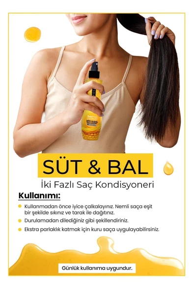 Morfose Sıvı Saç Kremi Süt ve Bal Fön Suyu 240 Ml Sarı ürün görseli 1