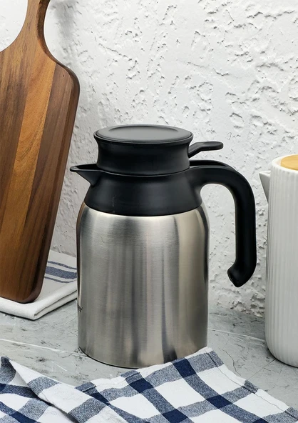 Çelik Termos - Çelik Çay Termosu - 1.5 Litre, 12 Saat ürün görseli 1
