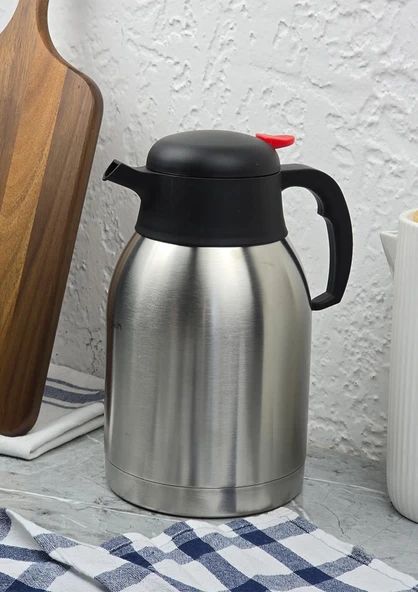 12 Saat Dayanıklı Termos - Çift Katlı Çelik Çay Termosu - 2 Litre ürün görseli 1