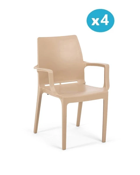 Omnipazar SY-2502 Plastik Eve Bahçe Koltuk Sandalye 4'lü Set ürün görseli 1