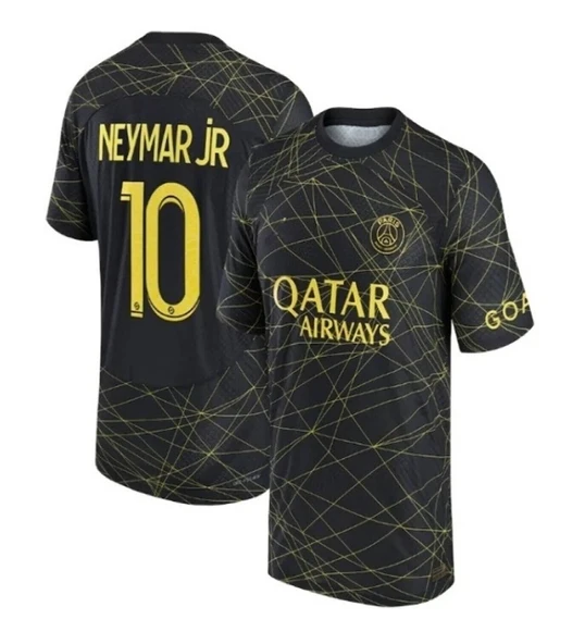 Paris Saint-Germain NEYMAR Siyah-Gold Özel Tasarım Yetişkin Futbol Forması ürün görseli 1