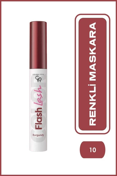 Golden Rose Flash Lash Colored Mascara No:10 Burgundy - Renkli Maskara ürün görseli 1