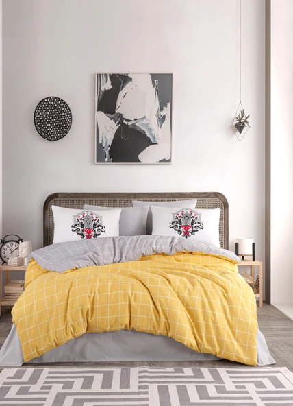 Newhome Trendy Colors Sarı Çift Kişilik Nevresi Takımı ürün görseli 1