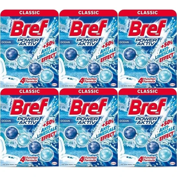 Bref Power Aktiv Klozet Bloğu Okyanus Kokulu  (6 Lı Set) (6PK*1) ürün görseli 1