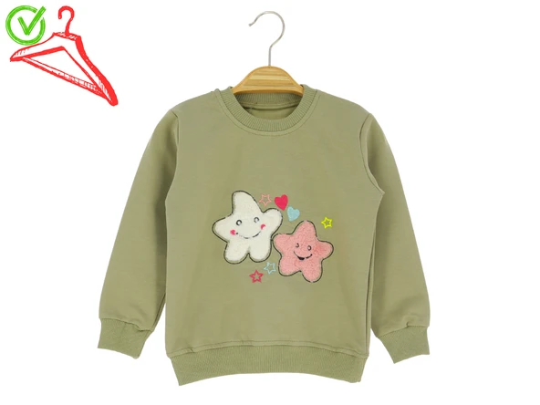 Kız Çocuk Sweatshirt Yıldız Baskılı - Resim 3