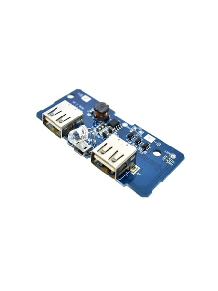 Çiftli Mikro USB 3.7V'dan 5V'a 2A Lityum Batarya Sarj Cihazı ve Powerbank Modülü ürün görseli 1