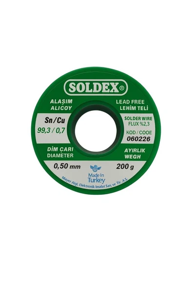 SOLDEX 0.5 MM 200 GR KURŞUNSUZ LEHİM TELİ ürün görseli 1