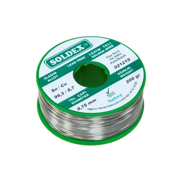 SOLDEX 0.75 MM 200 GR KURŞUNSUZ LEHİM TELİ ürün görseli 1