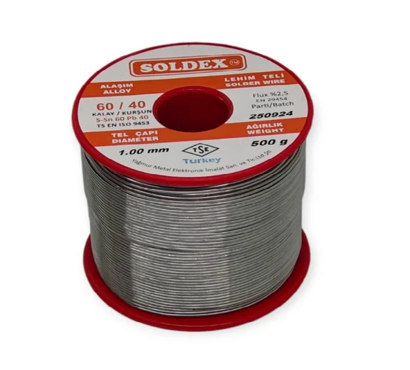 SOLDEX 1.00 MM 500 GR. LEHİM TELİ SN60 PB40 ürün görseli 1
