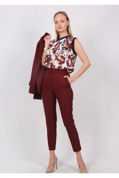 Kadın Desenli Kolsuz Bluz FRN1109 ürün görseli 1