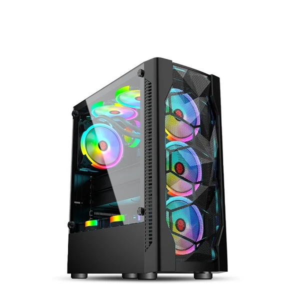 DAGMOR BZ01 ATX MİCRO ATX ITX X4 ARGB FAN TEMPER CAM PC GAMİNG KASA ürün görseli 1