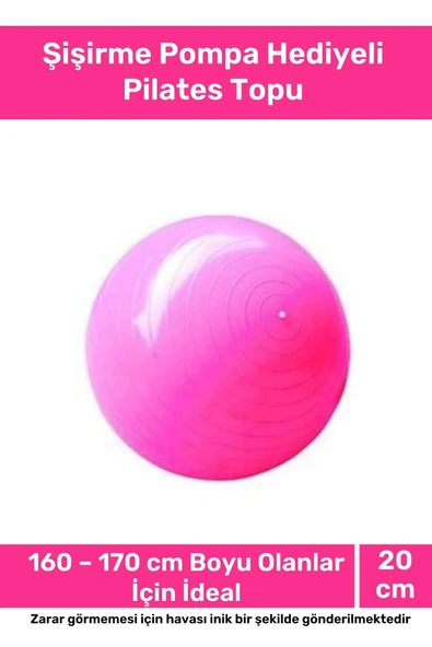 Deluxe Serisi Dayanıklı Yüksek Kalite Mini Gymball 20cm Pembe Pilates Topu Şişirme Pompa ürün görseli 1