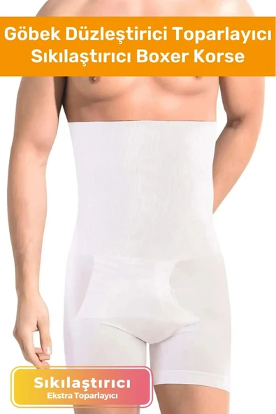 Özel Üretim Göbek Düzleştirici Toparlayıcı Sıkılaştırıcı Bel Inceltici Erkek Duble Boxer Korse ürün görseli 1