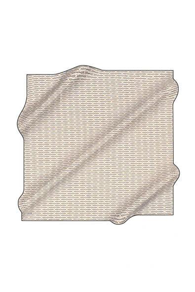 90 x 90 Zincir Desenli İpek Krep Saten Eşarp-8985701-312 ürün görseli 1