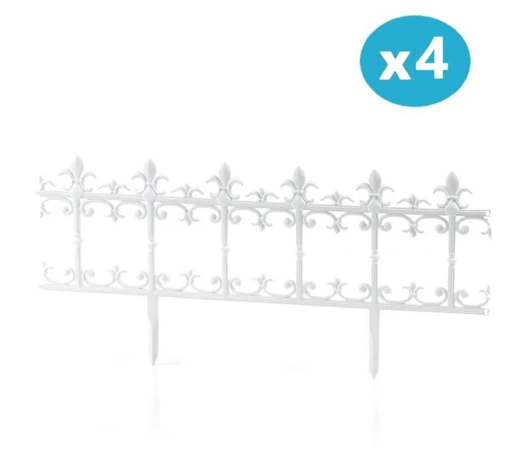 Omnipazar SY-5990 Klasik Plastik Bahçe Çiti 86x38 cm 4'lü Set ürün görseli 1