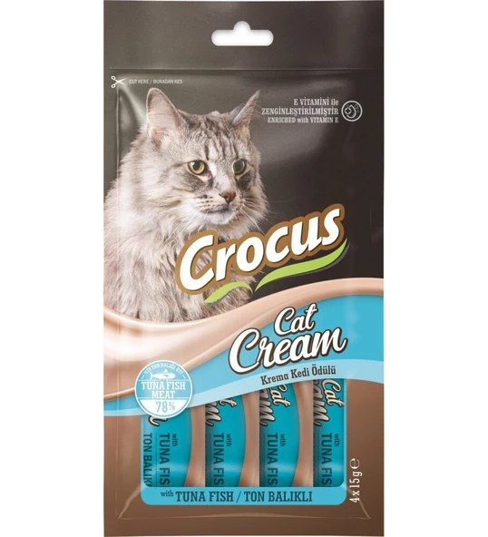 Crocus Ton Balıklı Sıvı Kedi Ödül Maması 15 gr x 4 Adet ürün görseli 1